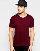 Selected Homme Scoop Neck T-shirt - Burgundy