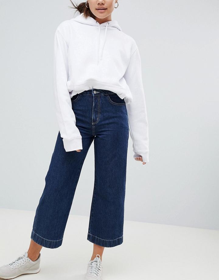 Weekday Wide Leg Denim Pants - Blue