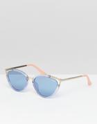 Quay Australia Hearsay Cat Eye Sunglasses - Blue