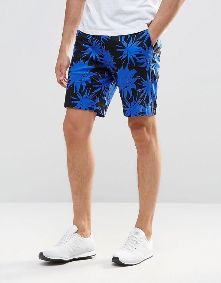 Asos Skinny Tailored Shorts In Print - Multi