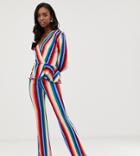 John Zack Tall Wide Leg Pants In Multi Stripe