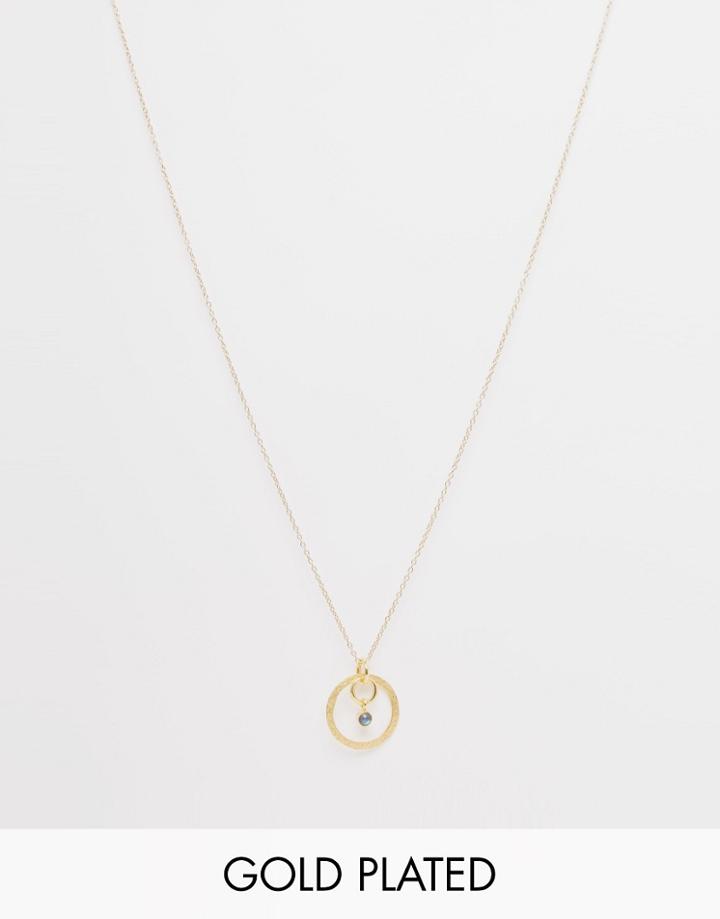 Mirabelle Gold Plated Loop Necklace On 85cm Gold Plated Chain - Gold