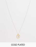 Mirabelle Gold Plated Loop Necklace On 85cm Gold Plated Chain - Gold