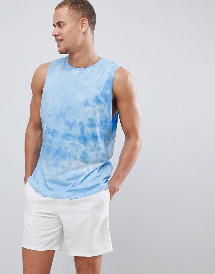 Urban Threads Tie Dye Tank - Blue