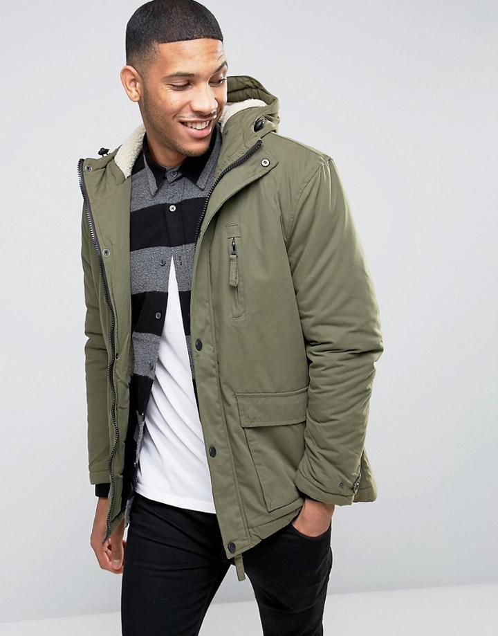 D-struct Fleece Lined Parka - Tan