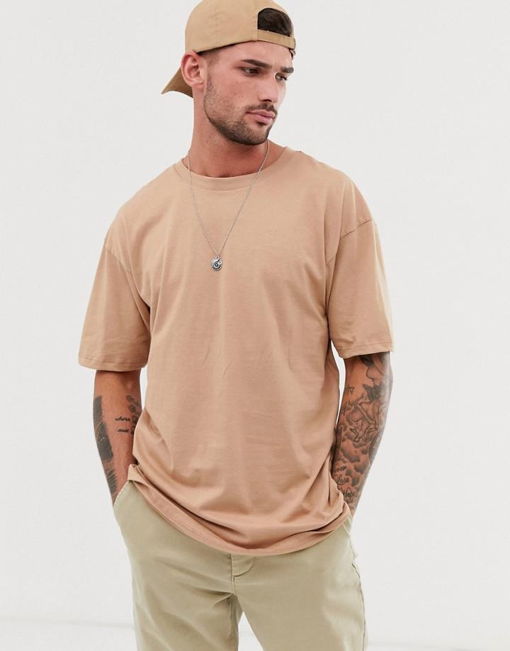 River Island Oversized T-shirt In Tan