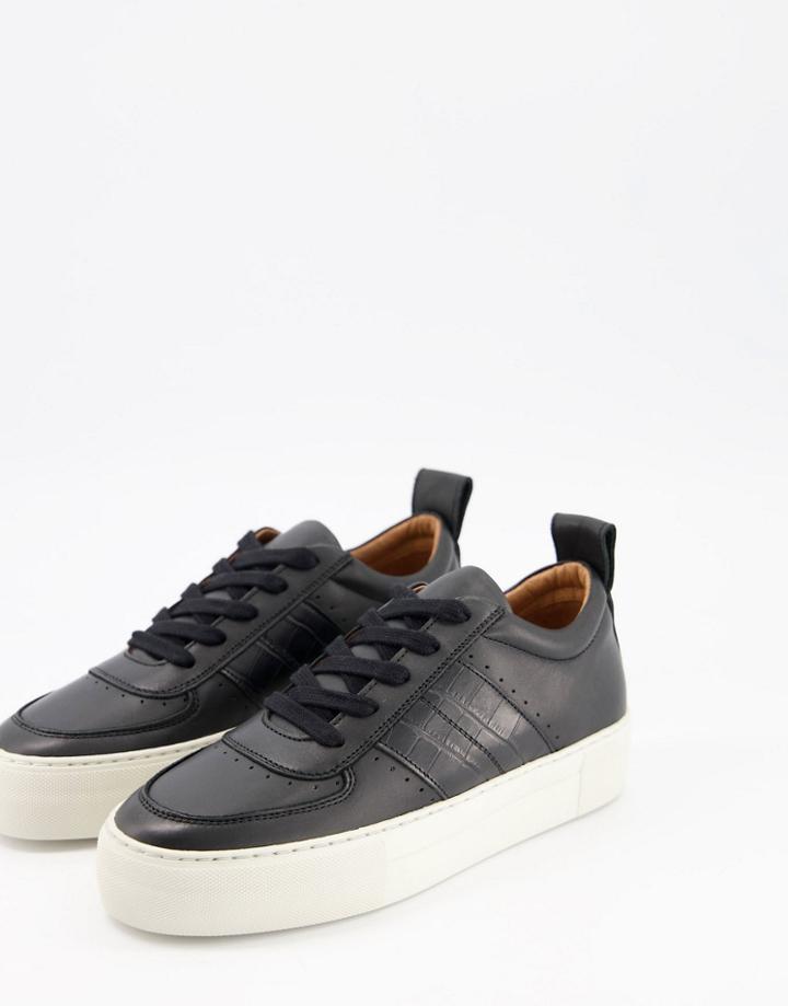 Whistles Anna Deep Sole Sneakers In Black