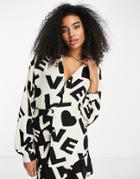 Never Fully Dressed Love Typography Shirt In Monochrome - Part Of A Set-multi
