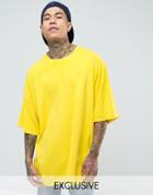 Reclaimed Vintage Super Oversized T-shirt In Overdye - Yellow