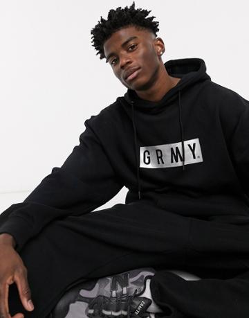 Grimey Hoodie With Front Logo In Black