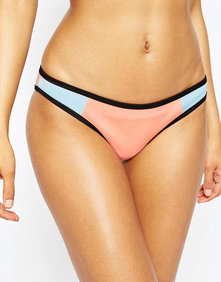 Missguided Color Block Bikini Bottom