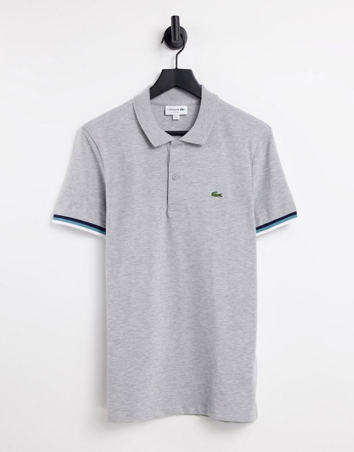 Lacoste Logo Polo Shirt In Gray