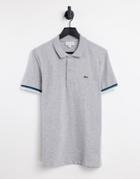 Lacoste Logo Polo Shirt In Gray
