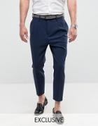 Noose & Monkey Pleated Tapered Pant - Navy