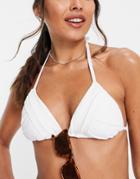 New Look Pleated Bikini Top In White