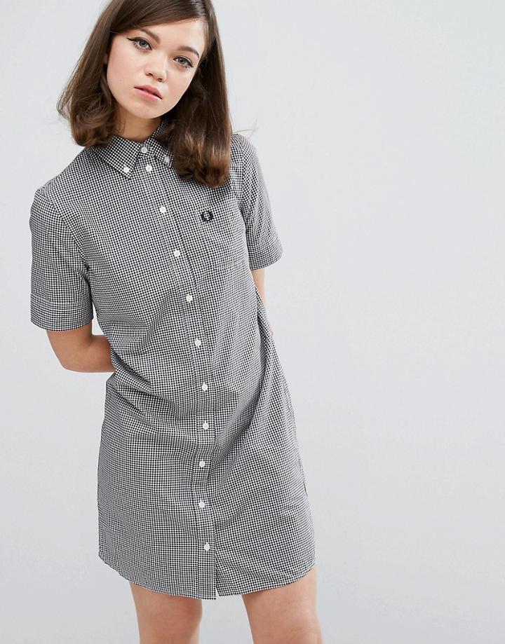 Fred Perry Authentic Gingham Shirt Dress - Black
