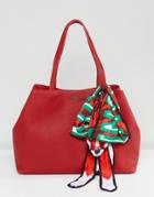 Love Moschino Shopper Bag With Monkey Accessory - Red