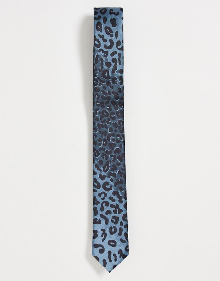 Bolongaro Trevor Leopard Tie-blues