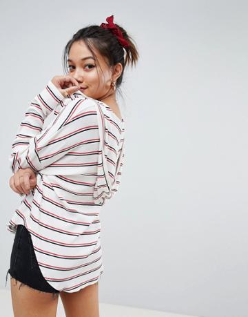 Honey Punch Oversized Ribbed Festival Hoodie - White
