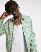 Asos Design Smart Harrington Jacket With Pastel Geo Print - Part Of A Set-blues