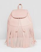 Skinnydip Fringe Detail Backpack - Pink