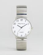 Philip Mercier Silver Gold Bracelet Watch With White Dial - Gold