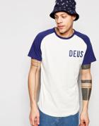 Deus Ex Machina Raglan T-shirt With Logo - Navy