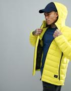 O'neill Activewear Tube Weave Puffer Jacket In Neon Yellow - Yellow
