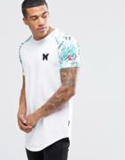 Good For Nothing T-shirt With Tropical Raglan Sleeve - White