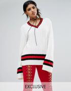 Bones Oversized Cricket Sweater - White