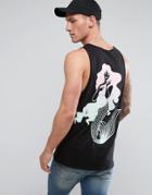 New Love Club Mermaid Back Print Tank - Black