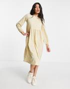 Monki Recycled Polyester Midi Smock Dress In Pastel Retro Floral-multi