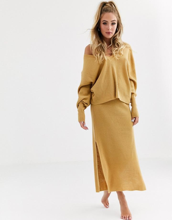 Asos Design Lounge Mix & Match Premium Knitted Rib Skirt