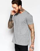 Asos Super Longline T-shirt In Nepp Fabric With Contrast Back Hem Extender