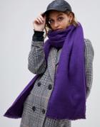 Asos Design Supersoft Long Woven Scarf - Purple