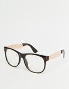 Jeepers Peepers Vincent Square Clear Lens Glasses - Black