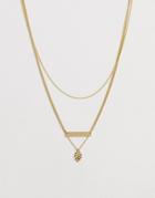Pieces Combi Necklace - Gold