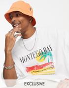 Reclaimed Vintage Inspired Oversized Dad Fit T-shirt With Palm Graphic-white