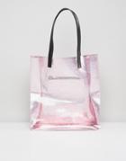 Skinnydip Rose Gold Star Glitter Tote Bag - Pink