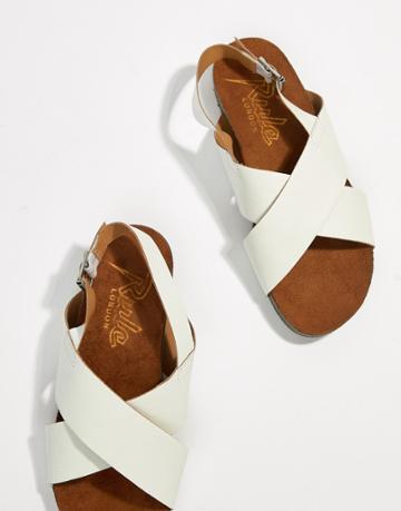 Rule London Leather Flat Sandals - White