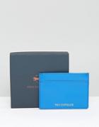 Paul Costelloe Leather Card Holder In Turquoise - Blue
