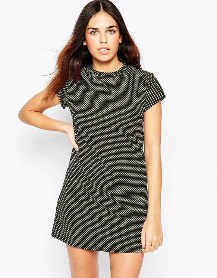 Wal G Shift Dress In Textured Fabric - Yellow