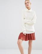 Gestuz Claudia Sweater With Bell Sleeves - White
