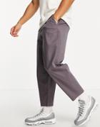 Asos Design Balloon Fit Chinos In Charcoal-purple