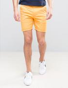 Asos Slim Chino Shorts In Bright Yellow - Yellow