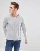 Esprit Long Sleeve T-shirt With Henley Neck In Gray - Gray