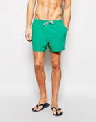 Asos Short Length Swim Shorts In Green - Green