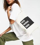 My Accessories London Exclusive Recycled Tote Bag In White With Slogan