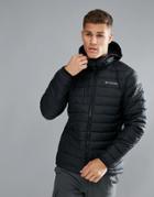 Columbia Powder Lite Puffer Jacket Hooded In Black - Black