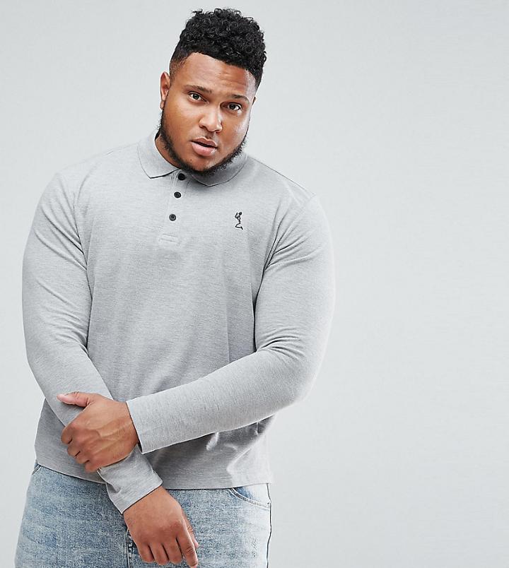 Religion Plus Long Sleeve Pique Polo - Gray